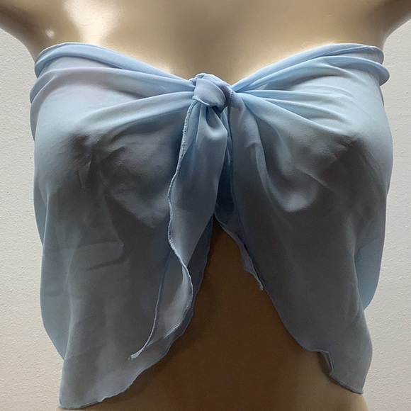 Zuliana Size S/M Light Blue Top/Short Sarong. Made in USA - Picture 1 of 3